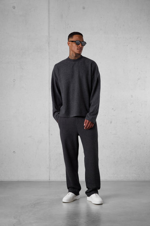 ANTHRACITE MELANGE COMFY OVERSIZED SWEATER