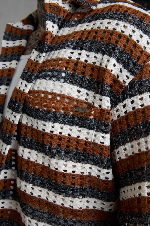 CROCHET STRIPED SHIRT