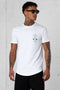 WHITE DOUBLE PALM LOGO TEE