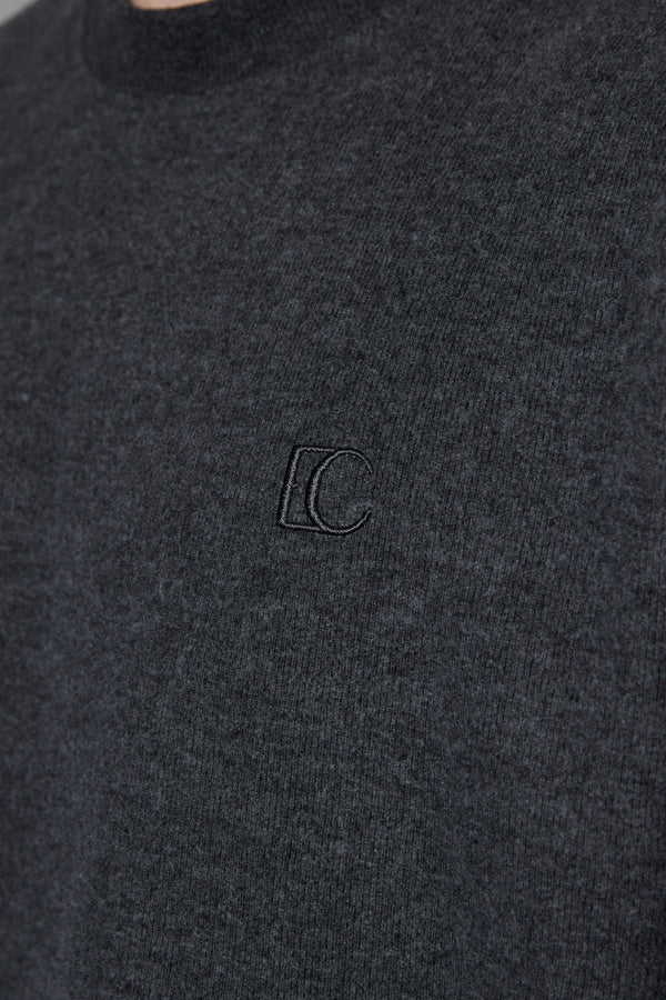 ANTHRACITE MELANGE COMFY OVERSIZED SWEATER