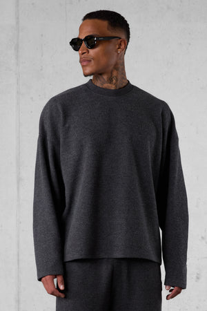 ANTHRACITE MELANGE COMFY OVERSIZED SWEATER