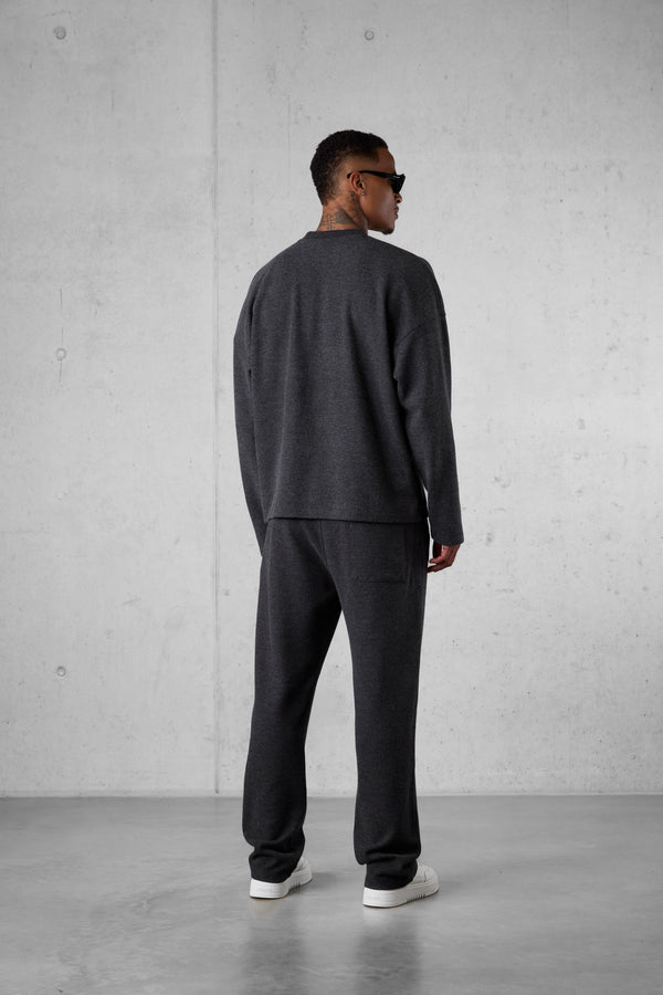 ANTHRACITE MELANGE COMFY OVERSIZED SWEATER
