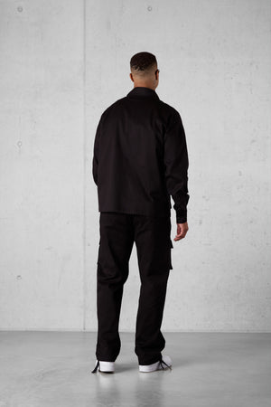 BLACK CARGO OVERSIZED CHINO SHIRT