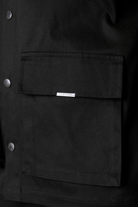 BLACK CARGO OVERSIZED CHINO SHIRT