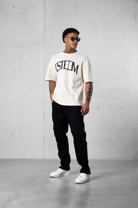 BEIGE CURVE OVERSIZED TEE