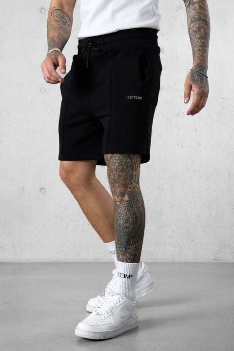 BLACK ESSENTIAL SWEATSHORTS
