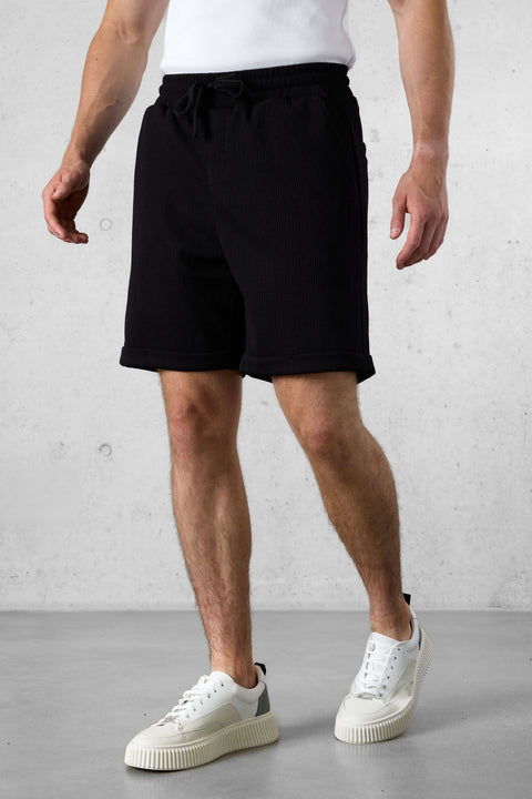 BLACK RUFFLES SHORTS