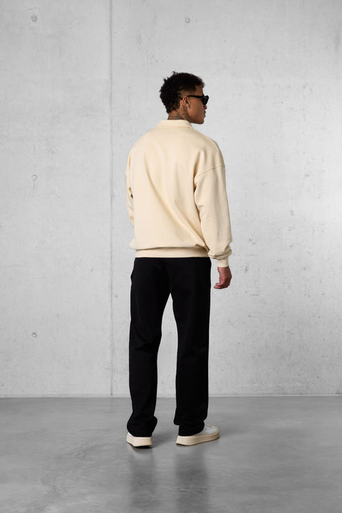 CREMEBRULEE ESSENTIAL OVERSIZED HALFZIP SWEATER