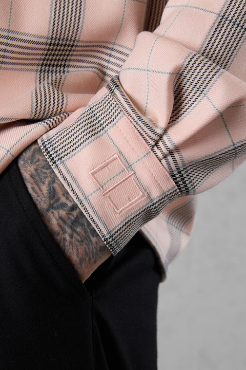 DUSTYCORAL PLAID OVERSIZED SHIRT