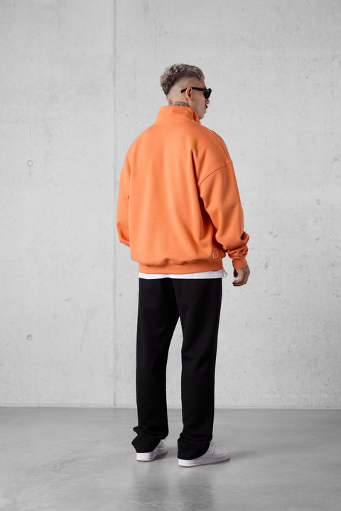 DUSTYORANGE DISCREET OVERSIZED HALFZIP SWEATER