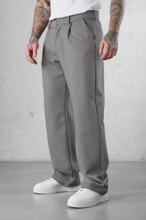 GREIGE WIDE TAILORED PANTS