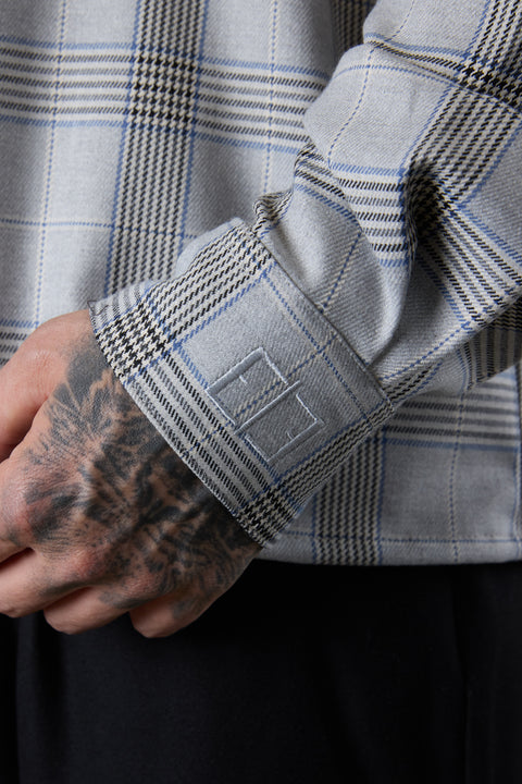 GREYBLUE PLAID OVERSIZED SHIRT
