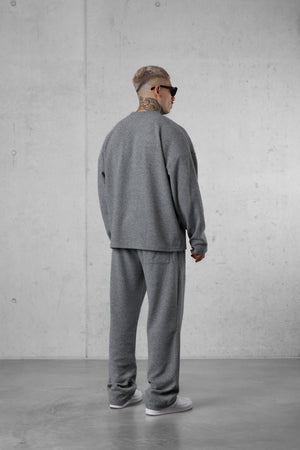 GREY MELANGE COMFY LOOSE SWEATPANTS