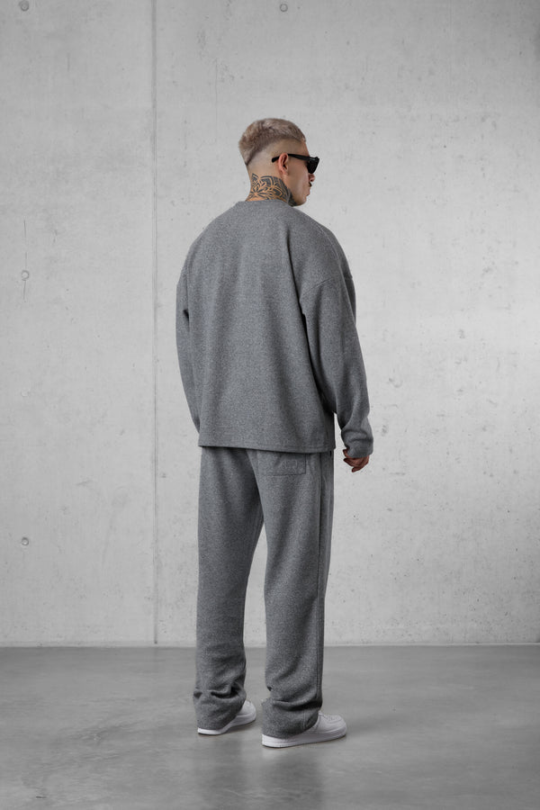 GREY MELANGE COMFY LOOSE SWEATPANTS