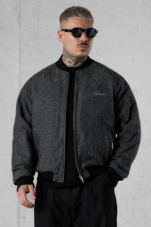 GREY SHADOW BOMBER JACKET