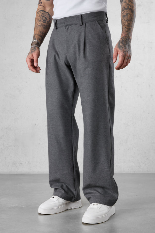 GREY WIDE TAILORED PANTS