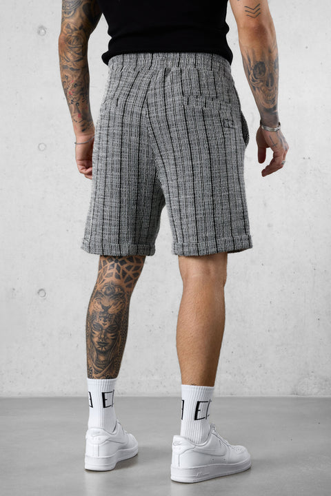 GREY STRIPED JACQUARD SHORTS