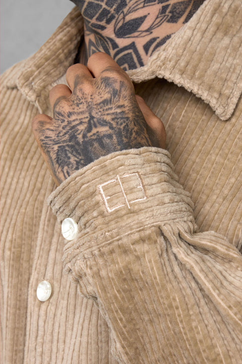 LIGHTBROWN CORD OVERSIZED SHIRT
