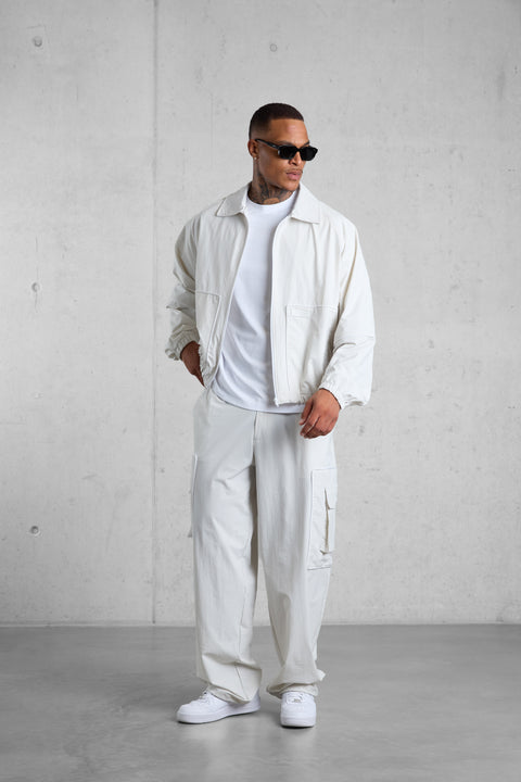 LIGHTGREY NYLON TRACKJACKET