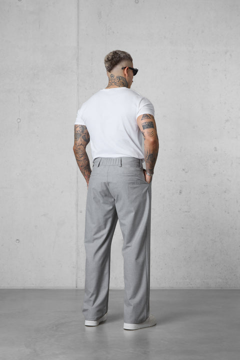 LIGHTGREY WIDE TAILORED PANTS