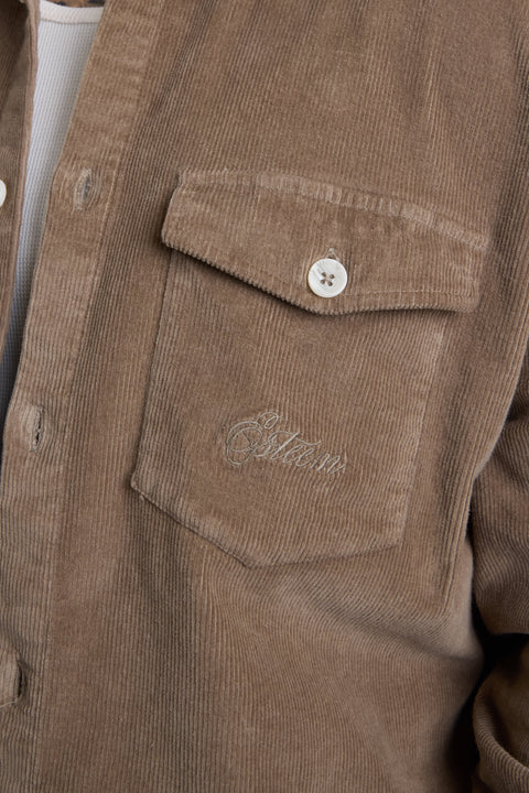 MOCHA CORD OVERSIZED SHIRT