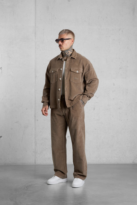 MOCHA CORD OVERSIZED SHIRT