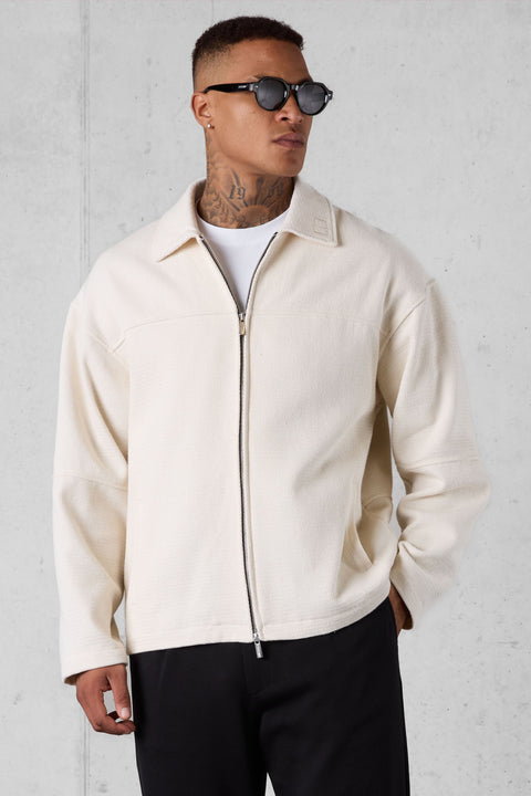 OFFWHITE HERRINGBONE OVERSIZED JACKET