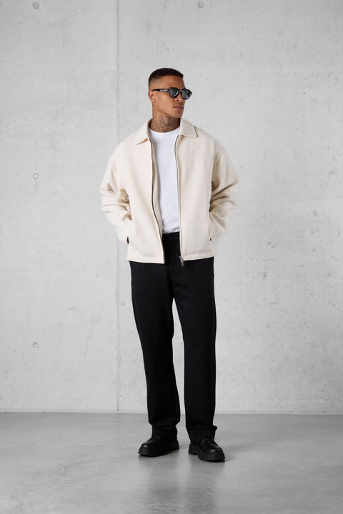OFFWHITE HERRINGBONE OVERSIZED JACKET