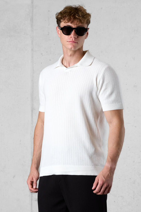 OFFWHITE KNIT POLOSHIRT