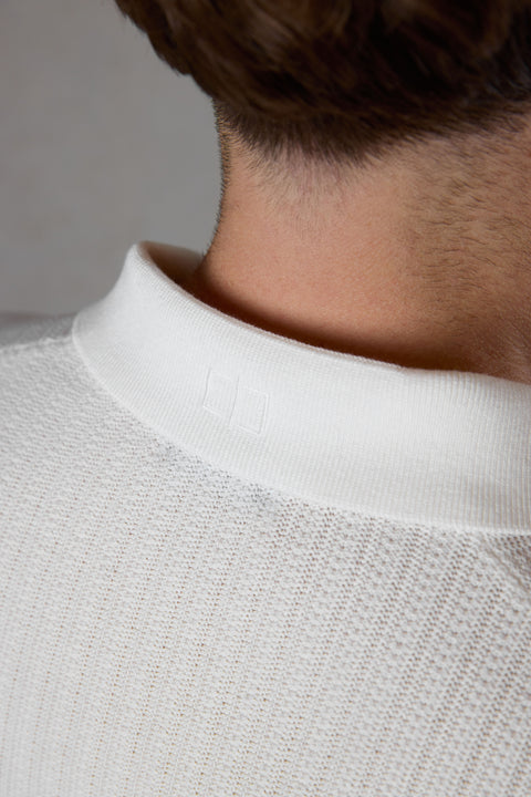 OFFWHITE KNIT POLOSHIRT