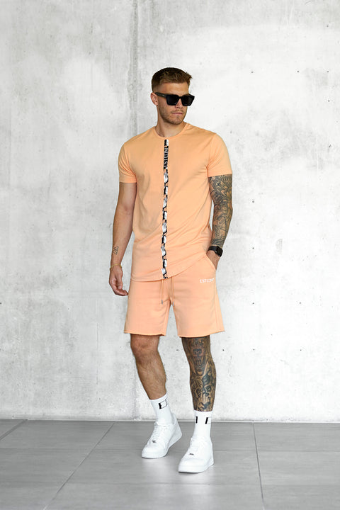 PEACH PALM STRIPE TEE