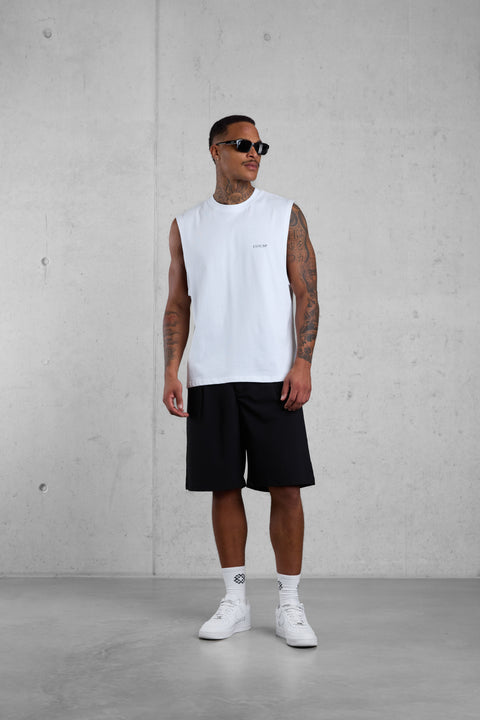 WHITE LOW SUN HOURS OVERSIZED TANK TEE