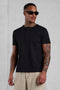 BLACK HENLEY TEE