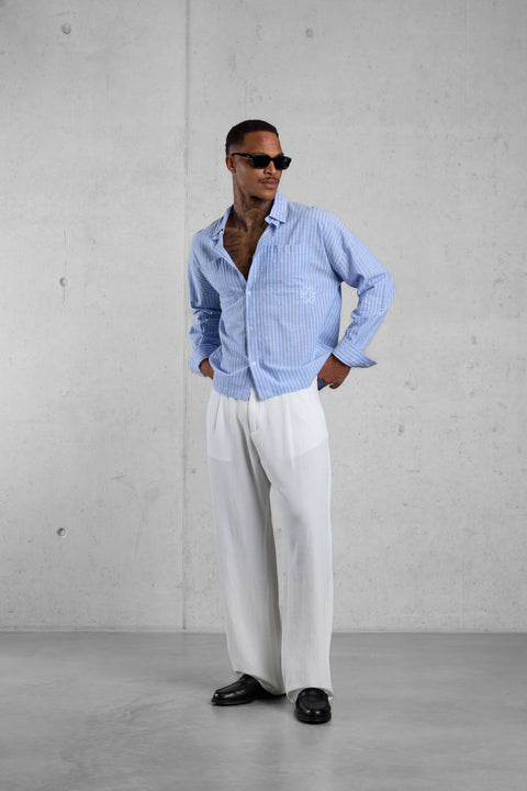 RIVIERABLUE STRIPED OVERSIZED SHIRT