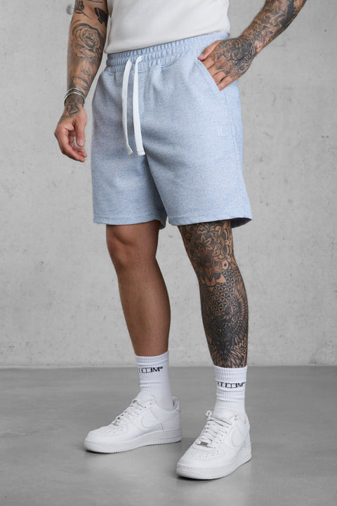 LIGHTBLUE TEXTURED SHORTS