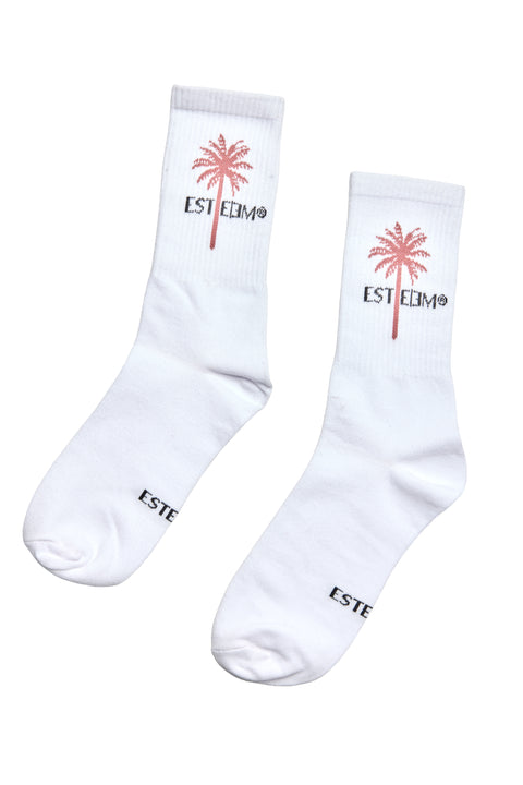 WHITE ROSE PALM SOCKS