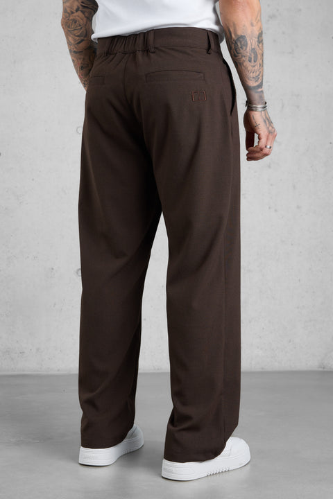 DARKBROWN WIDE TAILORED PANTS