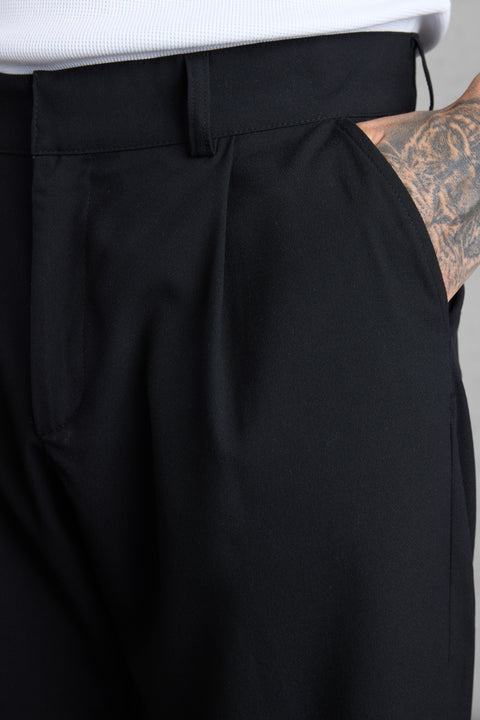 BLACK WIDE TAILORED PANTS [SE]
