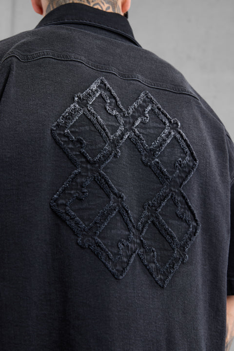 WASHED BLACK MONOGRAM JEANSSHIRT