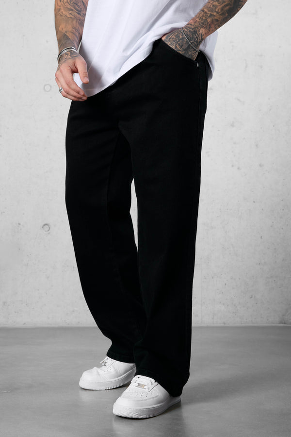 WASHED BLACK LOOSE JEANS