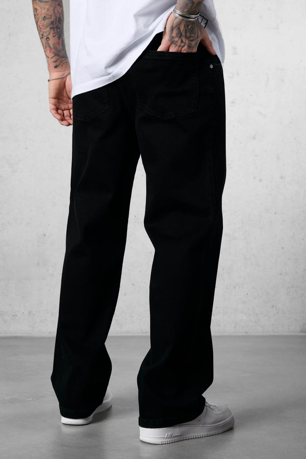 WASHED BLACK LOOSE JEANS