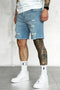 WASHED BLUE DESTROYED JEANSSHORTS 3.0