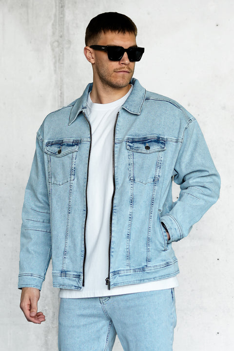 WASHED ICEBLUE JEANS JACKET