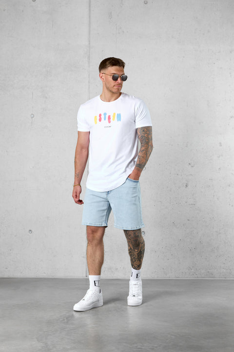 WHITE COLORED BLOWN-UP TEE