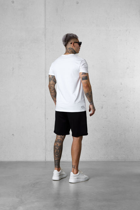 WHITE DECONSTRUCTED LOGO TEE