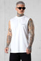 WHITE DISCREET OVERSIZED TANK TEE