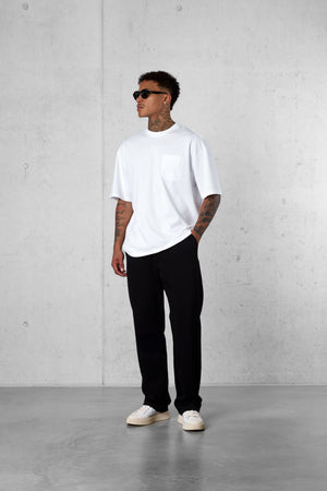 WHITE ICON POCKET OVERSIZED TEE