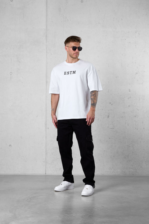 WHITE ESTM OVERSIZED TEE
