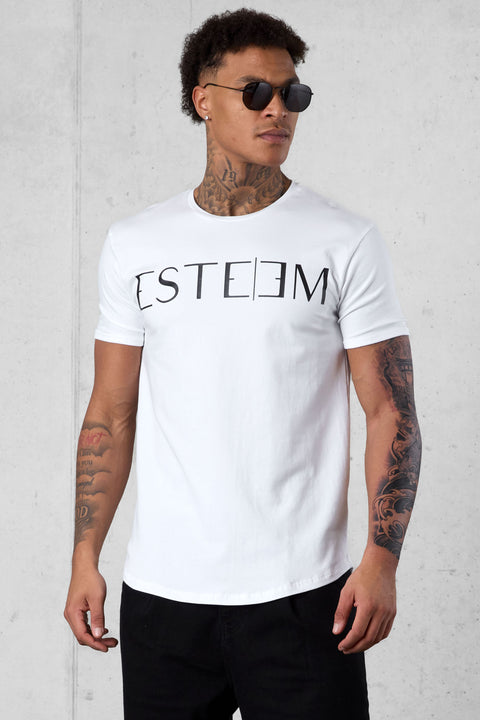 WHITE LETTERING TEE